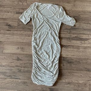 Motherhood maternity striped bodycon dress